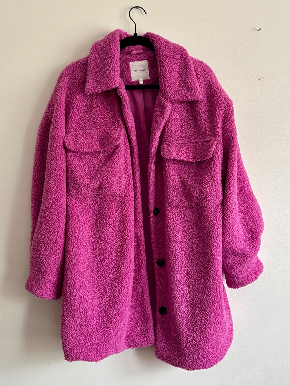 Avec Les Filles Oversized Teddy Faux Shearling Shacket -S
